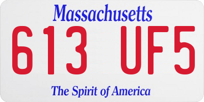 MA license plate 613UF5
