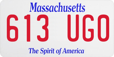 MA license plate 613UG0