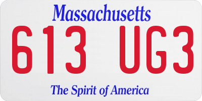 MA license plate 613UG3