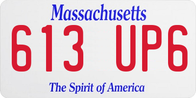 MA license plate 613UP6