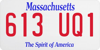 MA license plate 613UQ1