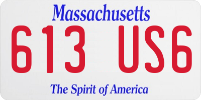 MA license plate 613US6