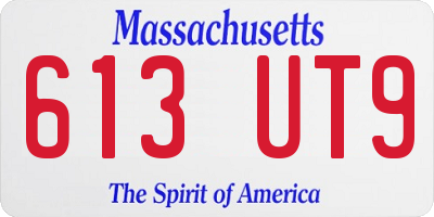 MA license plate 613UT9