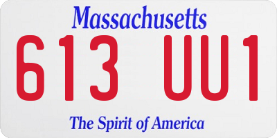 MA license plate 613UU1