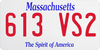 MA license plate 613VS2