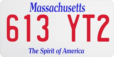 MA license plate 613YT2