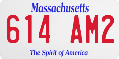 MA license plate 614AM2