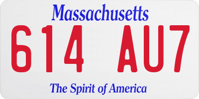 MA license plate 614AU7