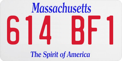 MA license plate 614BF1