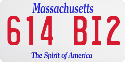 MA license plate 614BI2