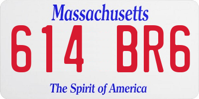 MA license plate 614BR6