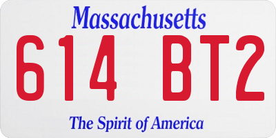 MA license plate 614BT2