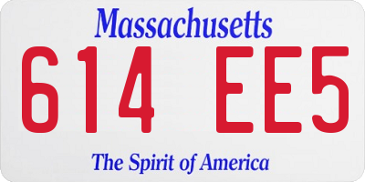 MA license plate 614EE5