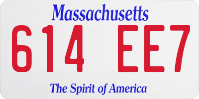 MA license plate 614EE7