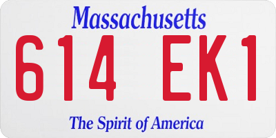 MA license plate 614EK1