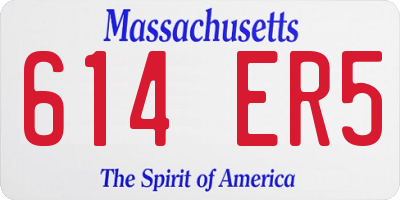 MA license plate 614ER5