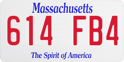 MA license plate 614FB4