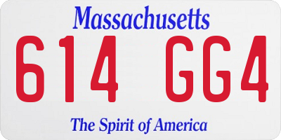 MA license plate 614GG4