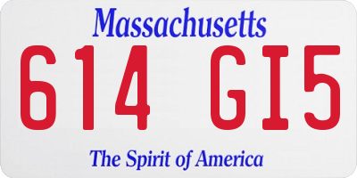 MA license plate 614GI5