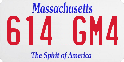 MA license plate 614GM4