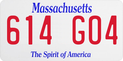MA license plate 614GO4