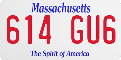 MA license plate 614GU6