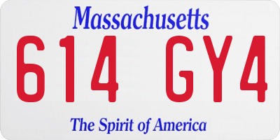 MA license plate 614GY4