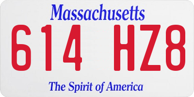 MA license plate 614HZ8