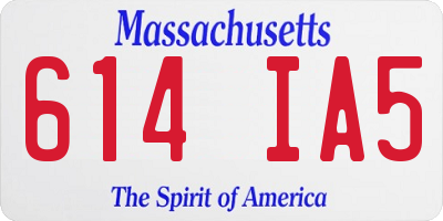 MA license plate 614IA5