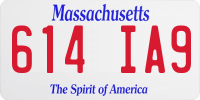 MA license plate 614IA9