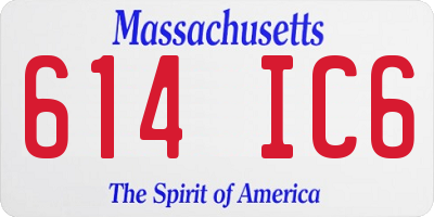 MA license plate 614IC6
