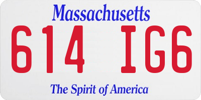 MA license plate 614IG6