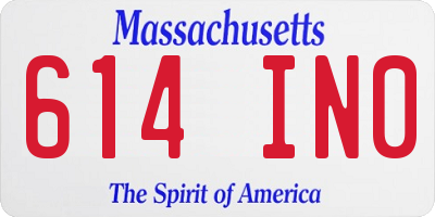 MA license plate 614IN0
