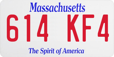MA license plate 614KF4