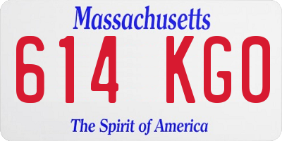 MA license plate 614KG0