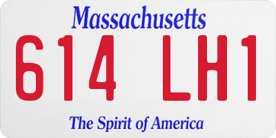 MA license plate 614LH1