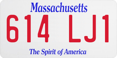 MA license plate 614LJ1