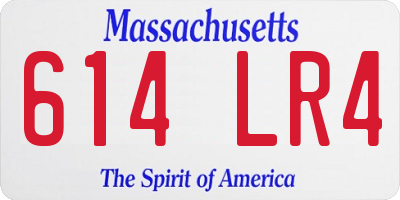 MA license plate 614LR4