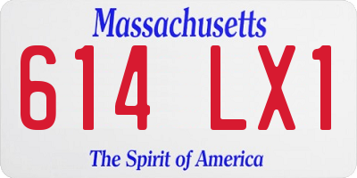 MA license plate 614LX1