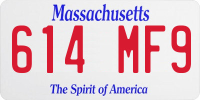 MA license plate 614MF9