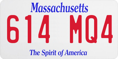 MA license plate 614MQ4