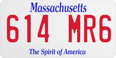 MA license plate 614MR6