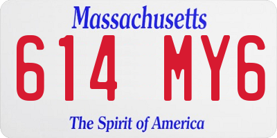 MA license plate 614MY6