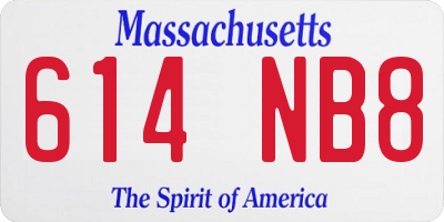 MA license plate 614NB8