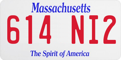 MA license plate 614NI2