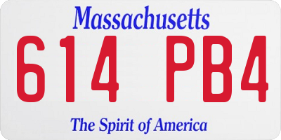 MA license plate 614PB4