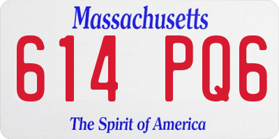 MA license plate 614PQ6
