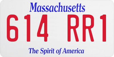 MA license plate 614RR1