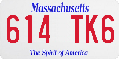 MA license plate 614TK6