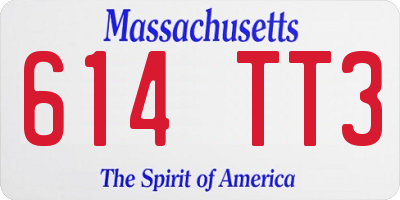 MA license plate 614TT3